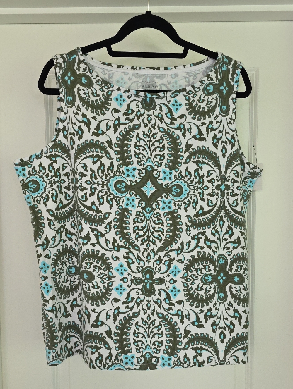 NWT Talbots Bateau Neck Tank Royal Medallion Plus Petite 2X